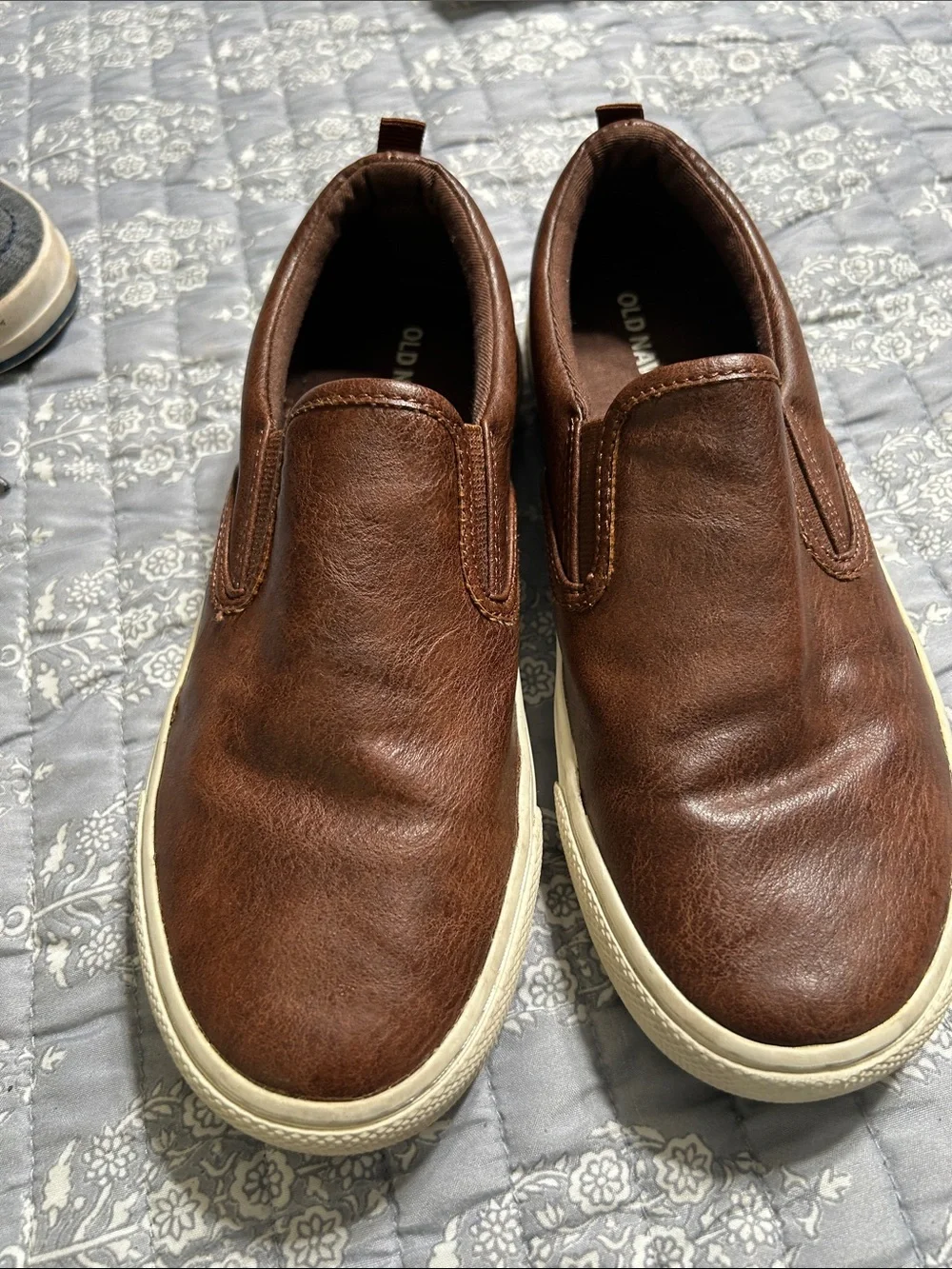 Old Navy Brown Slip-On Casual Loafers with White Sole